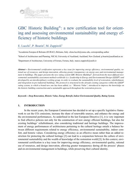 preassessment gbc|(PDF) GBC Historic Building ® : a new certification.